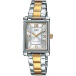 Montre bracelet - casio - ltp - 1234psg - 7aeg - argent� / dor� - bracelet m�tal - femme