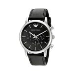 Montre - armani - ar1828 - cuir noir - � 46 mm - imperm�abilit� 5 atm