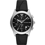 Montre - armani - paolo - cuir noir - 42 mm - rsistante  leau 5 atm