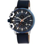 Montre - arve - cadran bleu 48 mm - bracelet cuir bleu 22 mm - quartz miyota jp15