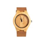 Montre en bois femme et homme avec tte de cerf montre cadran bois pas cher avec bracelet cuir hunty ...
