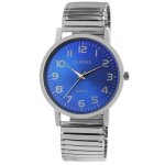 Montre bracelet - xenia - cadran bleu - bo�tier 39 mm - bracelet acier extensible