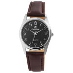 Montre - classique - classique - bo�tier 33 mm - cadran noir - bracelet simili 18 mm