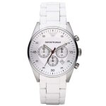 Montre bracelet emporio armani chronographe sport hommes de bande en silicone de cadran argent montre ...