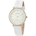 Montre femme - excellanc - collection iconique - bo�tier rond 39 mm - bracelet simili blanc - quartz ...