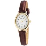 Montre - excellanc - excellanc - ovale - bo�tier dor� - bracelet simili cuir marron