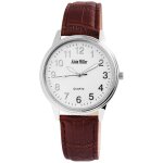 Montre - bracelet homme - am0007 - bo�tier m�tal argent� - cadran blanc chiffres arabes - bracelet simili ...
