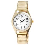 Montre bracelet - classique - classique - dor� - 36 mm - bracelet extensible acier inoxydable