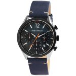Montre bracelet homme - theodor - cadran bleu - bracelet cuir bleu - bo�tier 41 mm