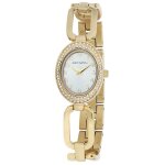 Montre - just watch tura - bo�tier ovale - acier inoxydable dor� - cadran argent�