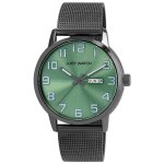 Montre bracelet - just watch marquis - acier inoxydable gris - cadran vert lumineux - �tanche 5 atm