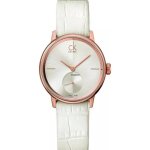 Montre - calvin klein - k2y236k6 - cuir blanc - botier or rose - quartz