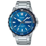Montre - casio - collection mtd - 125d - 2a1 - homme - quartz - bleu - acier inoxydable