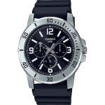 Montre - casio - mtp - vd300 - 1b - quartz - cadran noir - bracelet caoutchouc noir