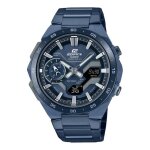 Montre casio - hommes - ecb - 2200cb - 2aef - etanche 10 atm - bracelet acier bleu