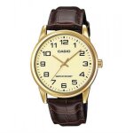 Montre - casio - mtp - v001gl - 9b - cuir marron - analogique - quartz