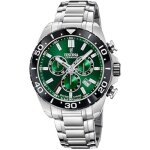 Montre chronographe - festina - f20042 / 3 - acier inoxydable argent� - cadran vert - �tanch�it� 10 atm ...