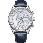 Montre hommes citizen at8260 - 18a - cuir bleu - 43mm - etanche 10 bar - energie solaire