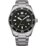 Montre hommes citizen aw1760 - 81e - acier inoxydable - 10 atm - nergie solaire