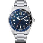 Montre hommes citizen aw1761 - 89l - argent acier inoxydable - 43mm - etanche 10 bar