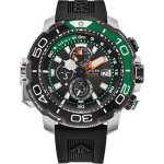 Montre citizen - hommes - bj2168 - 01e - energie solaire - etanche 20 atm - bracelet en caoutchouc noir ...