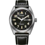 Montre hommes citizen bm8560 - 29e - cuir noir - etanche 10 bar - energie solaire