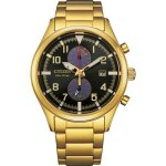 Montre hommes citizen ca7022 - 87e - dor� acier inoxydable - 43mm - etanche 10 bar