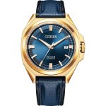 Montre hommes citizen nb6012 - 18l - cuir bleu - etanche 10 bar - diamtre 40mm