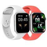 Montre connect�e avec cadran carr� dcu colorful 2 en blanc et rouge avec �cran tactile 191 connectivit� ...