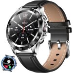 Montre connect�e femme homme ronde hybride lunette avec appel bleutooth micro assistant vocal thermom�tre ...