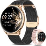 Montre connect�e femme - tiducel - or noir - �cran 139 pouces hd - appels bluetooth - �tanche ip68