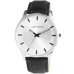 Montre - dennis - cuir noir - bo�tier 43 mm - quartz vj32