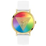 Montre - guess - w1161g5 - sphre multicolore - acier inoxydable - bracelet silicone