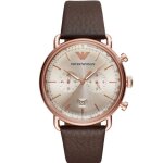 Montre - emporio armani - ar11106 - chronographe - cuir marron - tanchit 5 atm