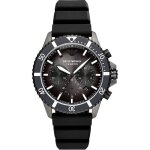 Montre emporio armani - hommes - ar11515 - noir silicone - chronographe - etanche 10 atm
