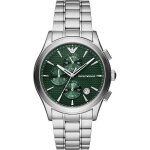 Montre emporio armani - hommes - ar11529 - argent acier inoxydable - 42 mm - vert - 5 bar