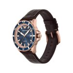 Montre emporio armani hommes ar11556 - marron cuir - 42mm - 10 bar - quartz - analogique