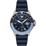 Montre hommes emporio armani ar11592 - bracelet silicone bleu - etanche 10 bar