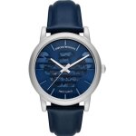 Montre emporio armani luigi meccanico ar60030 cadran squelette bleu bracelet cuir