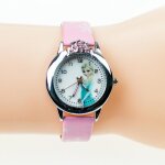 Montre enfant - reine des neiges - fille - bracelet pu - rose clair - non �tanche