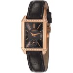 Montre - esprit collection - analogique - femme - cuir noir - verre minral