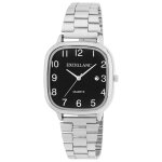 Montre - excellanc - excellanc sl28 - bo�tier rectangulaire argent - cadran noir - bracelet m�tal 20 ...