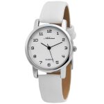 Montre femme - ar0032 - cadran blanc - bracelet simili cuir blanc - bo�tier 29 mm