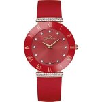 Montre femme - bellevue - e. 118 -  26 mm - tissu rouge - quartz - 5 atm