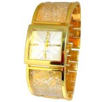 Montre femme bracelet luxe acier dore or bijoux strass diamants id�e cadeau dore