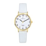 Montre femme - certus - 646587 - acier dor - cuir blanc - tanchit 30m