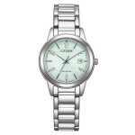Montre femme citizen fe1241 - 71x - acier inoxydable - cadran vert - etanche 3 bar