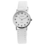 Montre femme - clasixx cx0026 - bracelet simili cuir blanc - bo�tier m�tal argent� 27 mm - mouvement ...