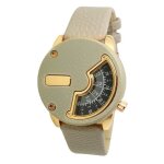 Montre femme cuir cuivre rose gris taupe bronze analogique circulaire originale