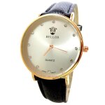 Montre femme cuir noir elegant cuivre rose bijoux fine plate mode ide cadeau